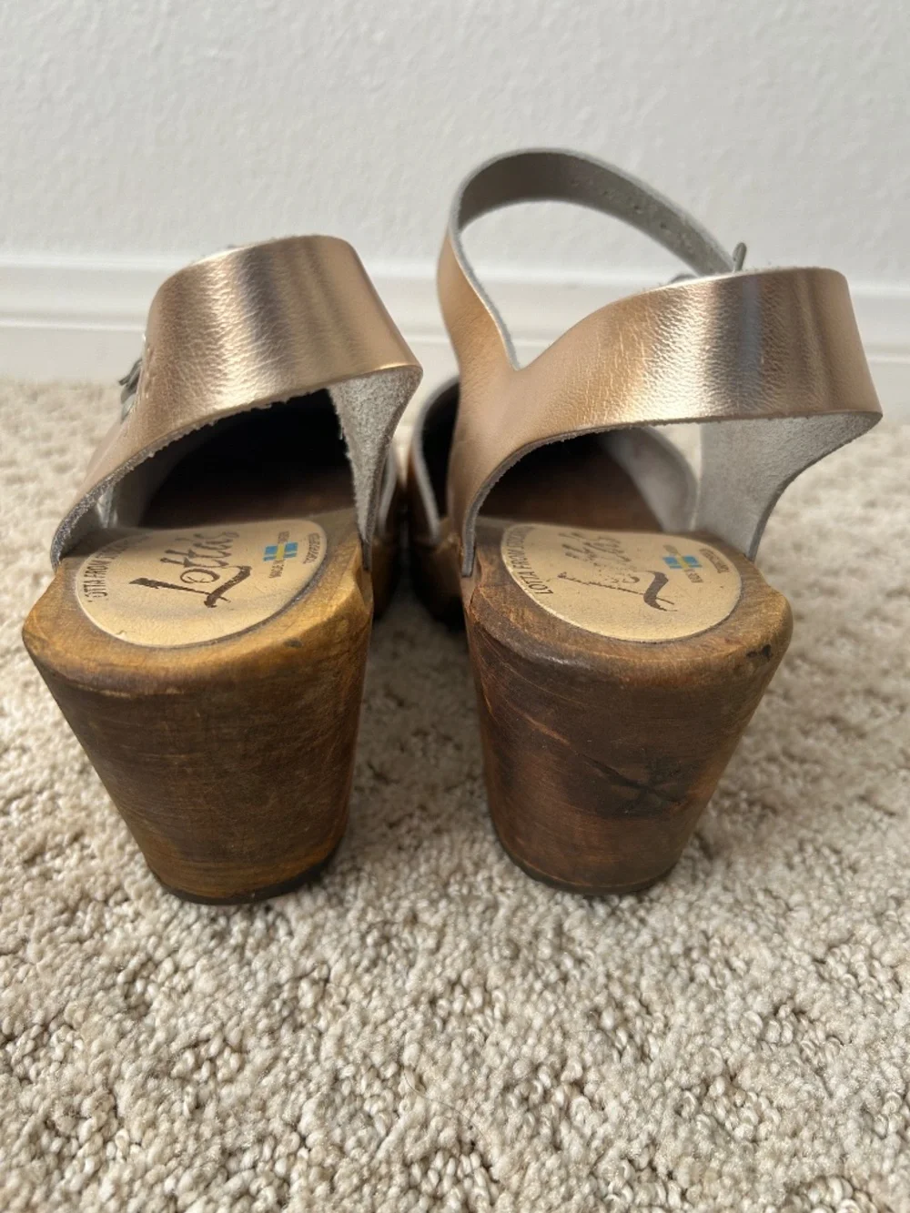 Lotta from Stockholm pink low wood clog sz 38 - Picture 6 of 6